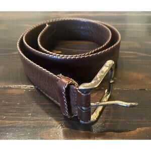 Fullum And Holt Men's Size 32 Brown Leather Belt Rugged Casual In Great Shape!